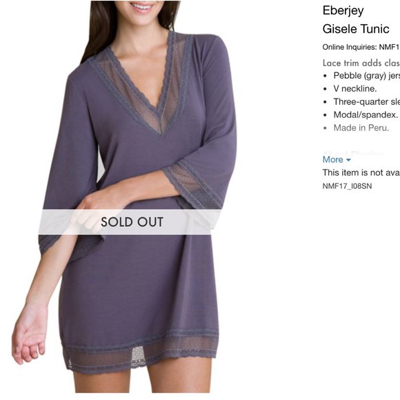 Eberjey Gisele Tunic Purple Small NWOT - Picture 10 of 10